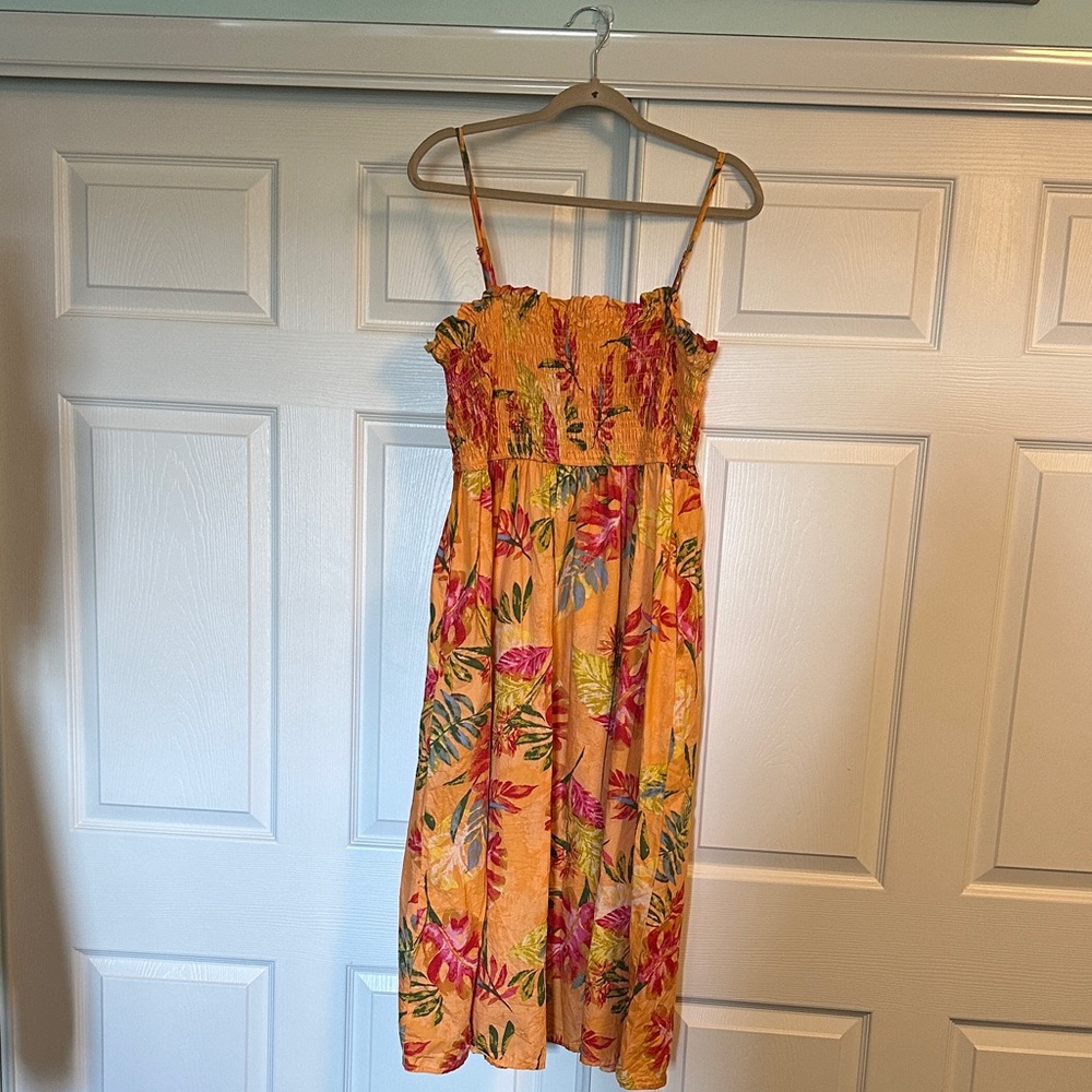 Maurice’s smocked tropical vacation midi dress XL